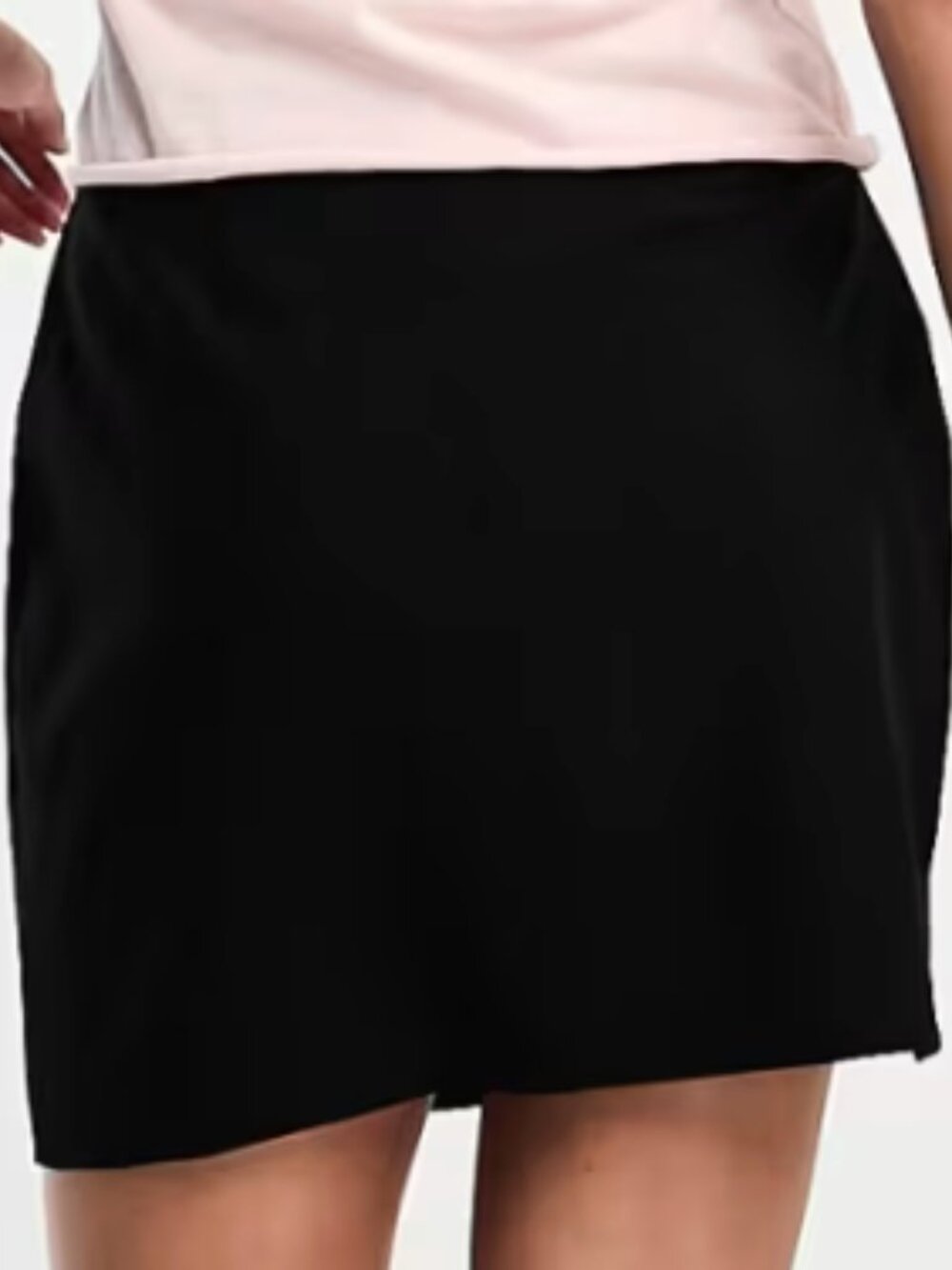 ASOS Black mini skirt with slit NWT size 16 - Picture 3 of 8